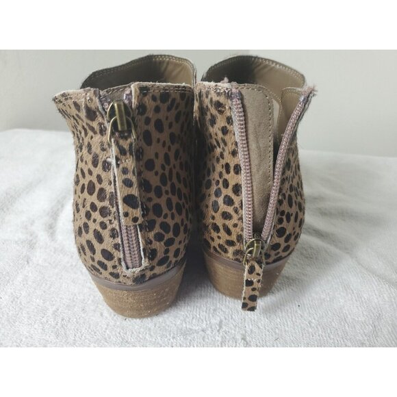 Michael Shannon Leather Upper Ankle Boots Zip -Up Women's‎ Size 9 Leopard Print - Picture 3 of 8